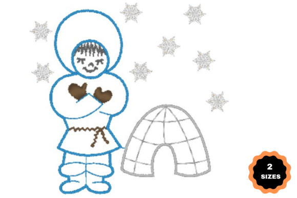 Eskimo: A Charming Winter Embroidery for Meaningful Gifts