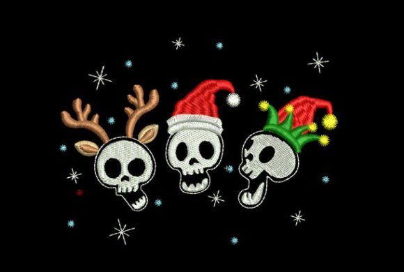 Funny Skulls Merry Christmas