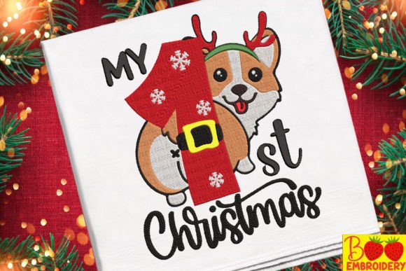 My 1st Christmas & Funny Corgi