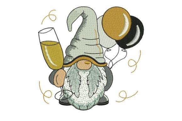 New Year Gnome Embroidery Design